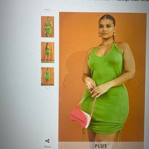 PLUS SIZE V NECK STRAPPY KNITTED DRESS